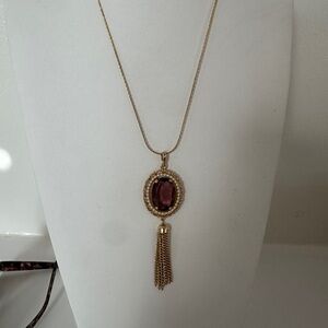 Elegant vintage  Gold and Purple Pendant Necklace